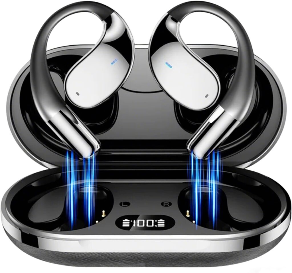 Écouteurs sans fil Bluetooth 5.4 avec conduction osseuse et autonomie de 40 heures, étanchéité IPX5.