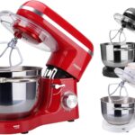 Mélangeur Arebos 1500 W avec bol en acier inoxydable de 6 L et accessoires compatibles.
