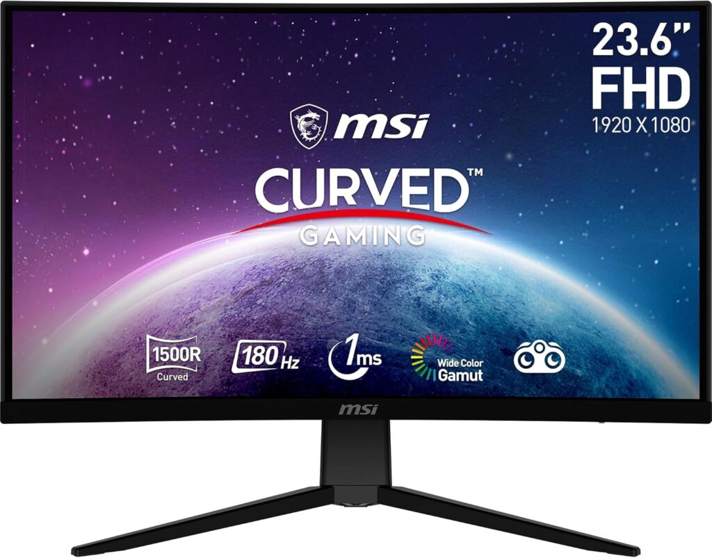 MSI G2422C : Moniteur gaming incurvé 24″ en Full HD avec taux de rafraîchissement de 180 Hz