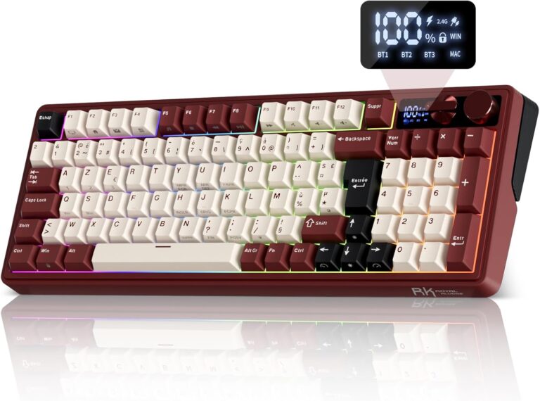 RK Royal Kludge M100 : Clavier mécanique sans fil AZERTY avec rétroéclairage et switches interchangeables