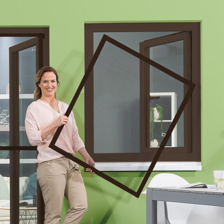 Empasa Fly Screen pour fenêtres à battants : kit DIY personnalisé 80 x 100 cm, couleur marron.