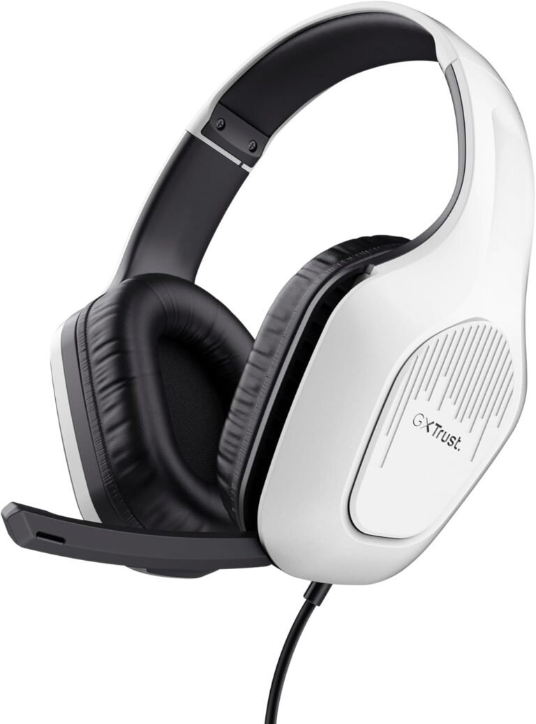 Trust Gaming GXT 418W Rayne : Casque de jeu léger pour PC et consoles avec microphone intégré