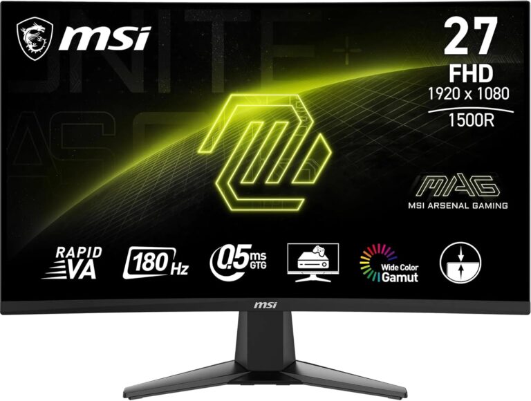 MSI MAG 27C6F : Écran de jeu incurvé FHD 27 pouces avec panel VA 180 Hz et Adaptive-Sync