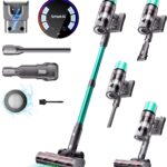 V5 Cordless Mop Vacuum Cleaner : 600W, 80 minutes d’autonomie pour surfaces dures et tapis.