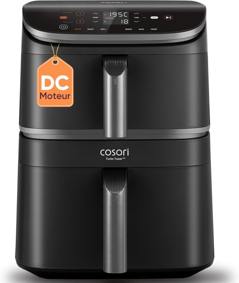COSORI Air Fryer Turbo Tower 10.8L : conception compacte et 20+ recettes disponibles