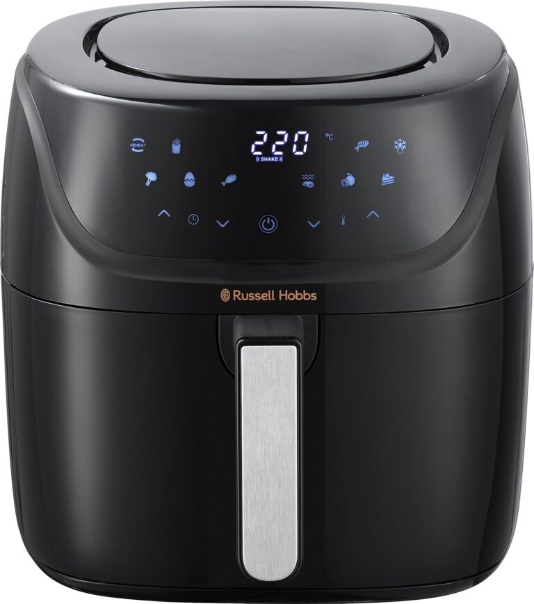 Russell Hobbs présente sa friteuse Air fryer XXL 8L avec 10 programmes de cuisson.