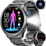 Montre connectée homme avec ECG, suivi sommeil, pression artérielle et 120+ modes sportifs.