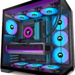 H1 ATX Computer Case avec 7 Ventilateurs PWM ARGB et Installation de Heatsinks 360mm