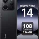 Xiaomi présente le Redmi Note 14 4G avec 8 Go de RAM et 256 Go de stockage en noir.