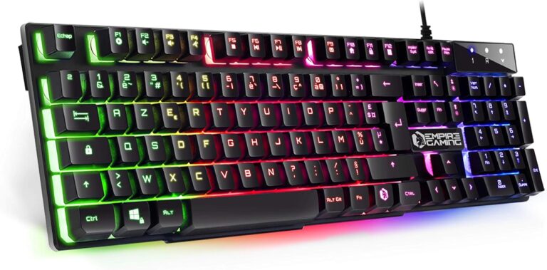 EMPIRE GAMING présente le clavier K300 AZERTY avec rétroéclairage RGB et 105 touches semi-mécaniques.