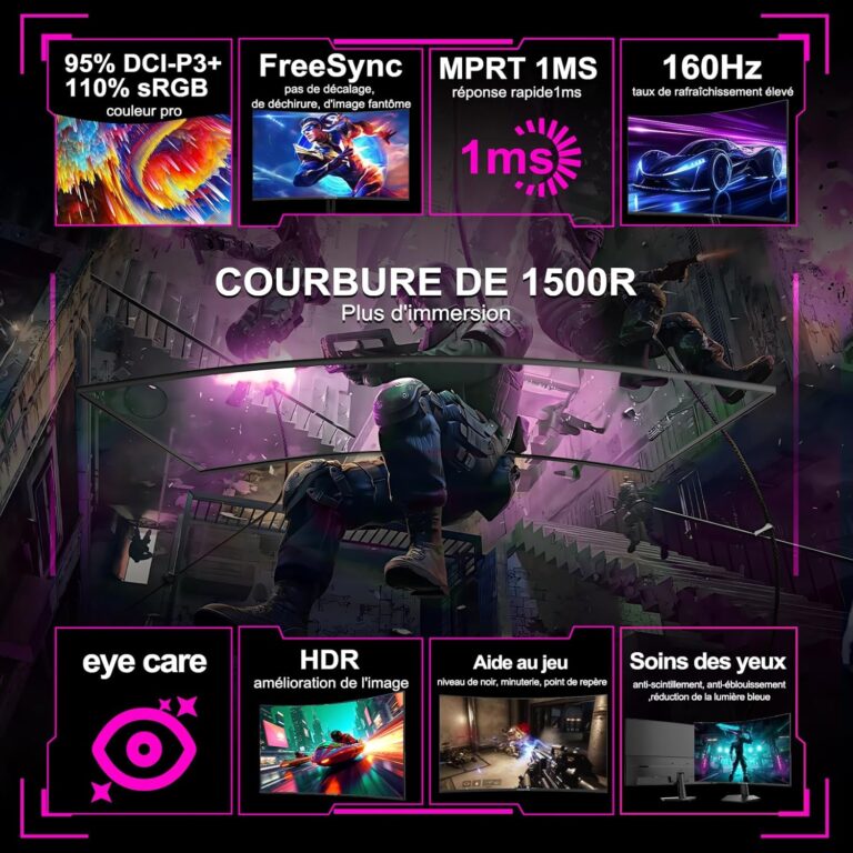 Minifire lance un écran de jeu incurvé 27 pouces à 160Hz avec résolution FHD et temps de réponse 1ms.