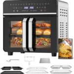 Friteuse sans huile 23L et four mini XXL avec 15 programmes et accessoires inclus