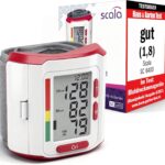 Scala SC 6400 : Un tensiomètre de poignet rouge et blanc pour un suivi de santé efficace.