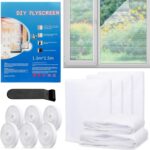 Pack de 6 moustiquaires pour fenêtres de 130 x 150 cm avec bandes auto-adhésives en France