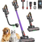 Fieety 50kPa/600W Aspirateur Sans Fil : Autonomie de 65 Minutes pour Animaux et Surfaces Durables