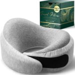 Proglobe Luxe présente un oreiller de voyage ergonomique en mousse à mémoire de forme en coton biologique.