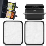 Set de 2 grilles anti-éclaboussures en acier inoxydable pour friture sans huile Cosori 10L.