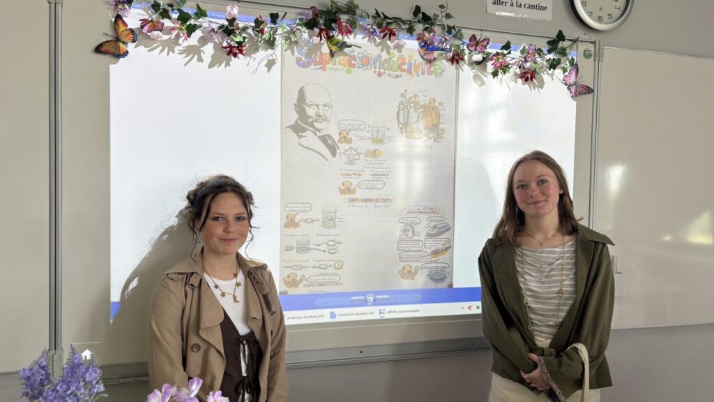 Deux collégiennes d’Avesnes-les-Aubert remportent le concours « la physique quantique en posters »