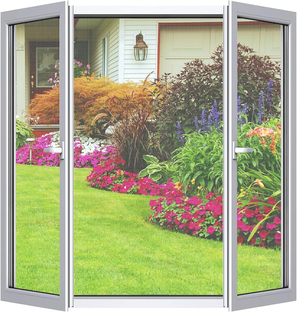 Écrans de fenêtre en maille fine 150 x 150 cm, ajustables et sans perçage disponibles en pack de 2.