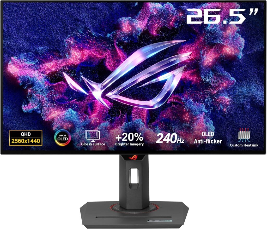 ASUS dévoile le moniteur de jeu ROG Strix OLED XG27AQDMG avec 240 Hz et G-Sync.
