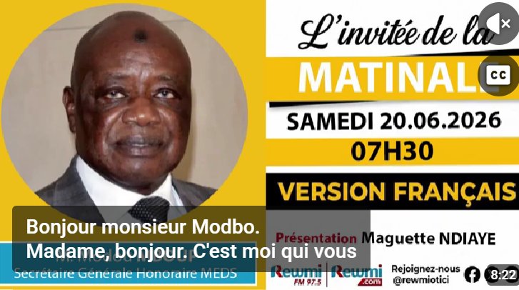 M. Modou MBOUP aborde les enjeux économiques lors de la Matinale du 20 juin 2026.