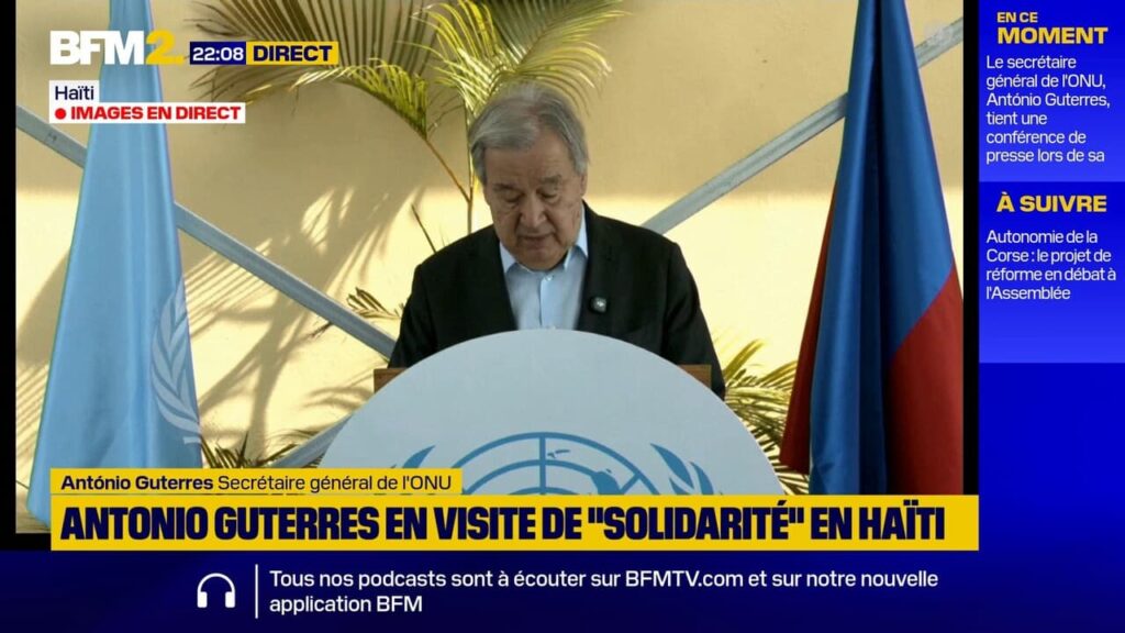 António Guterres dénonce la pauvreté et la violence des gangs en Haïti.