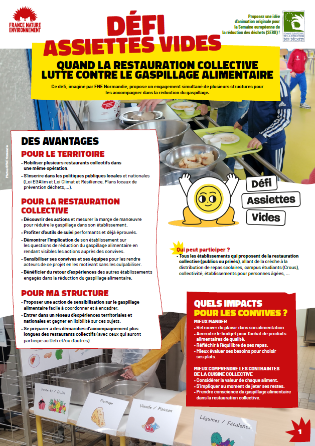 Le défi Assiettes Vides mobilise des acteurs du secteur alimentaire pour réduire le gaspillage.