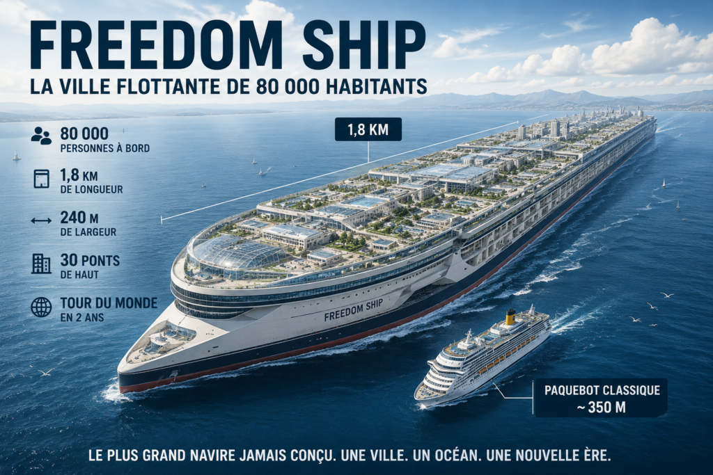 Le Freedom Ship ambitionne de devenir la plus grande structure maritime jamais construite.
