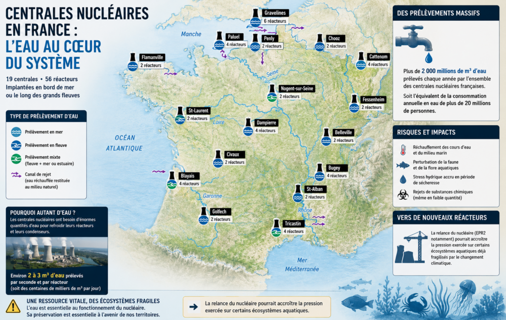 La relance du nucléaire pourrait accroître la pression exercée sur certains écosystèmes aquatiques.