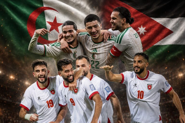 Algérie et Jordanie s’affrontent lors d’un match décisif pour la qualification des Verts.