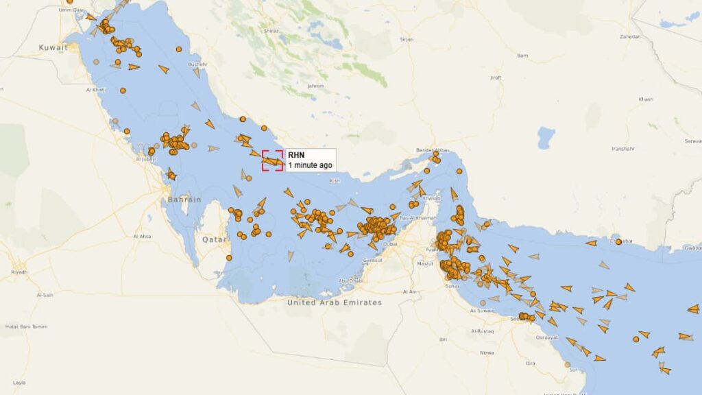 Passages de navires dans le détroit d’Ormuz en forte hausse, un bateau français signalé.