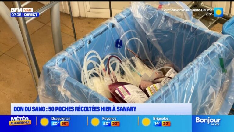 Don du sang : 50 poches collectées à Sanary par l’Établissement Français du Sang.