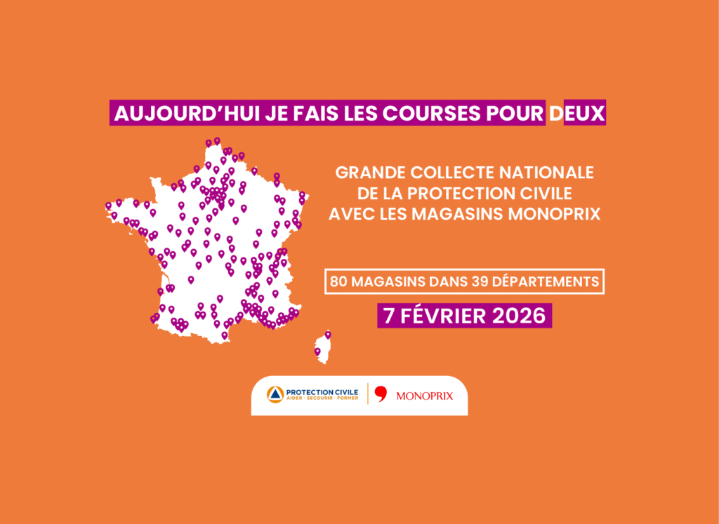 La Protection Civile et Monoprix lancent la 2ᵉ édition de leur collecte solidaire en France.