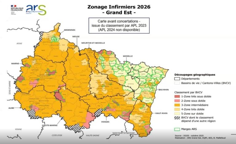 Révision des zonages infirmiers et masseurs-kinésithérapeutes en Grand Est : replay du webinaire disponible