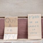 Rassemblement féministe contre les violences sexuelles devant le Cirque d’hiver à Paris.