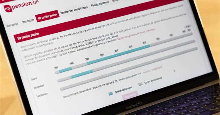 Estimation de la pension en Belgique sans calculs disponibles sur mypension.be.