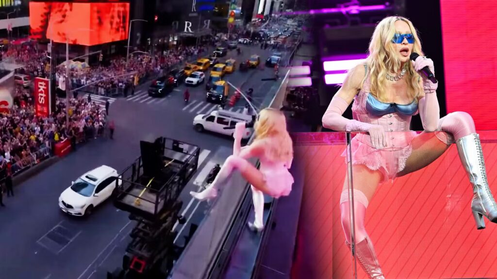 Madonna lance le mois des fiertés à Times Square avec une performance symbolique.