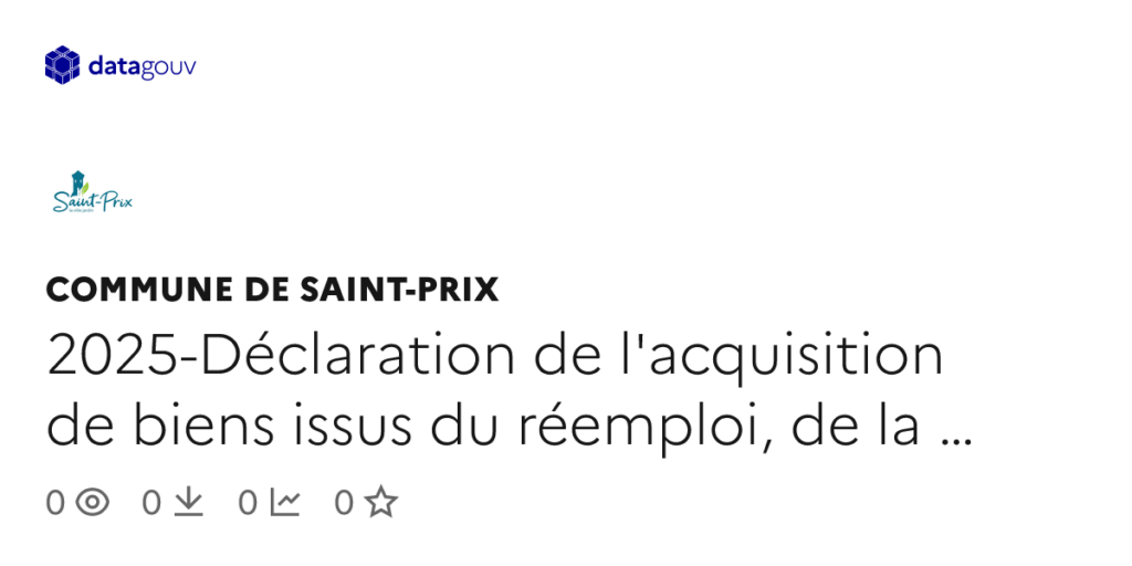 Acquisition de biens recyclés par la commune de Saint-Prix pour une gestion durable des ressources