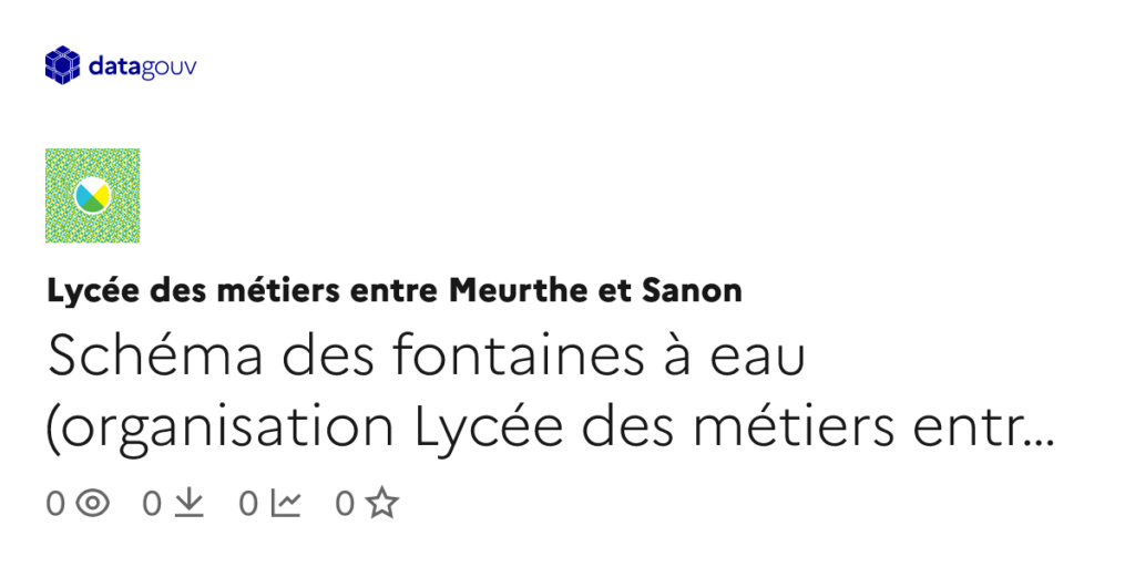 Schéma des fontaines à eau au Lycée des métiers entre Meurthe et Sanon.
