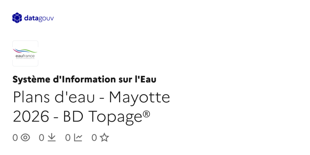 Plans d’eau à Mayotte : mise à jour des données pour la gestion des ressources hydriques.