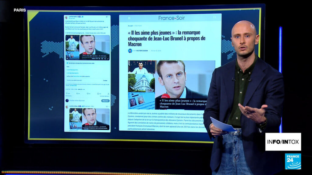 Affaire Epstein : Emmanuel Macron accusé de désinformation russe, enquête en cours.