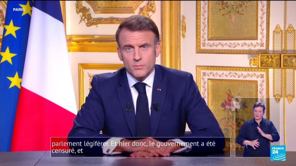 Emmanuel Macron s’exprime après la motion de censure contre le gouvernement Barnier.
