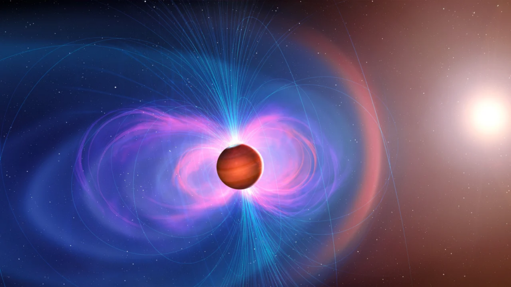 Des astronomes mesurent le champ magnétique de sept exoplanètes via leurs vents.