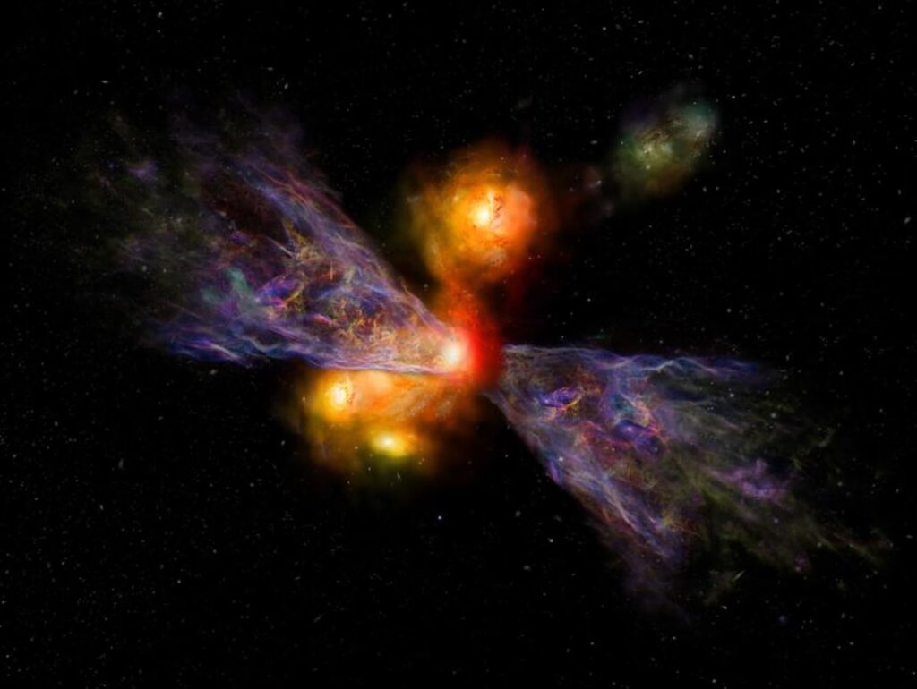 Le télescope James-Webb observe la mort d’une galaxie en pleine formation.