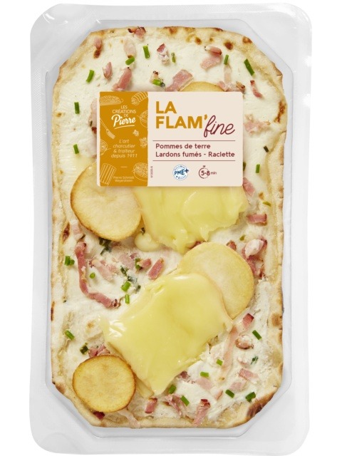 La flam'fine Pommes de terre Lardons fumés Raclette
