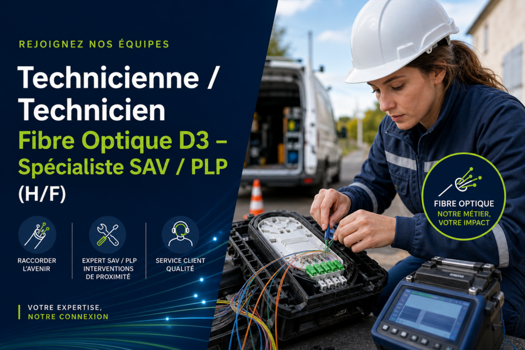 Technicienne / Technicien Fibre Optique D3 – Spécialiste SAV / PLP (H/F)