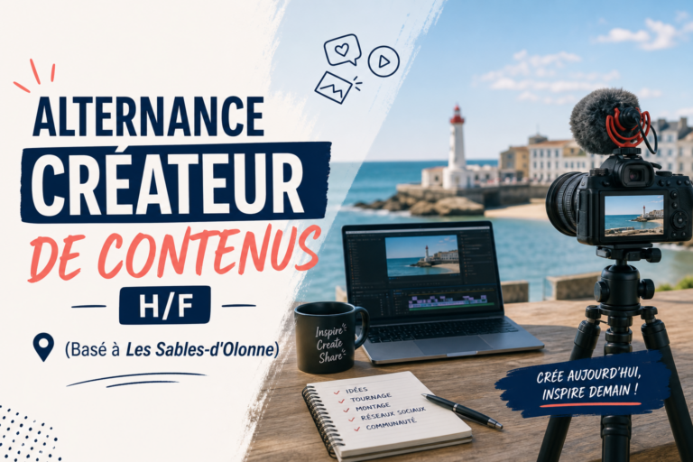 Alternance créateur de contenus H/F (Basé à Les Sables-d’Olonne)