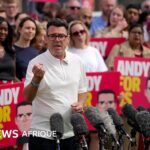 Andy Burnham, candidat au poste de Premier ministre britannique, présente son programme politique.