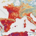 Sentinel 3 révèle une surchauffe du sol en Europe, affectant l&rsquo;agriculture locale.