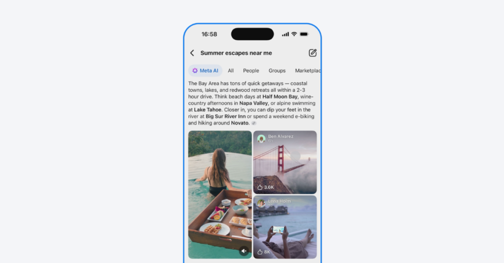 Meta ajoute une recherche conversationnelle à Facebook avec l’option AI Mode.